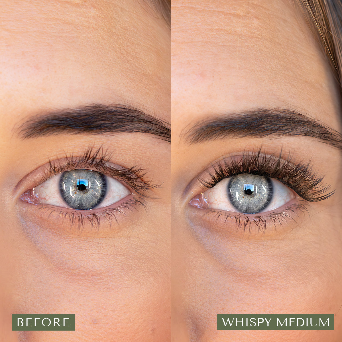 Pre-Glued Whispy Medium Volume before